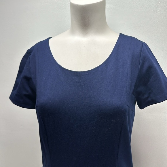 Diane Von Furstenberg DVF Meg Mini Dress Knit Fit And Flare Navy Blue Size 6 - Picture 6 of 10